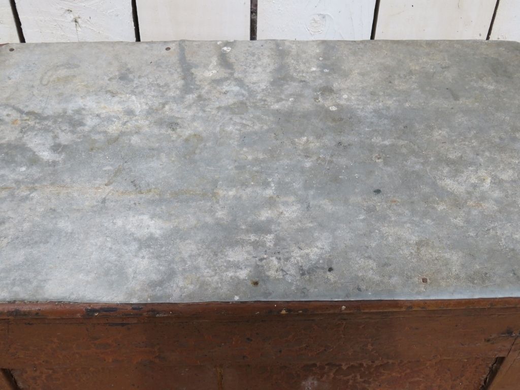 Antique English Metal Top Side Table photo vinterior