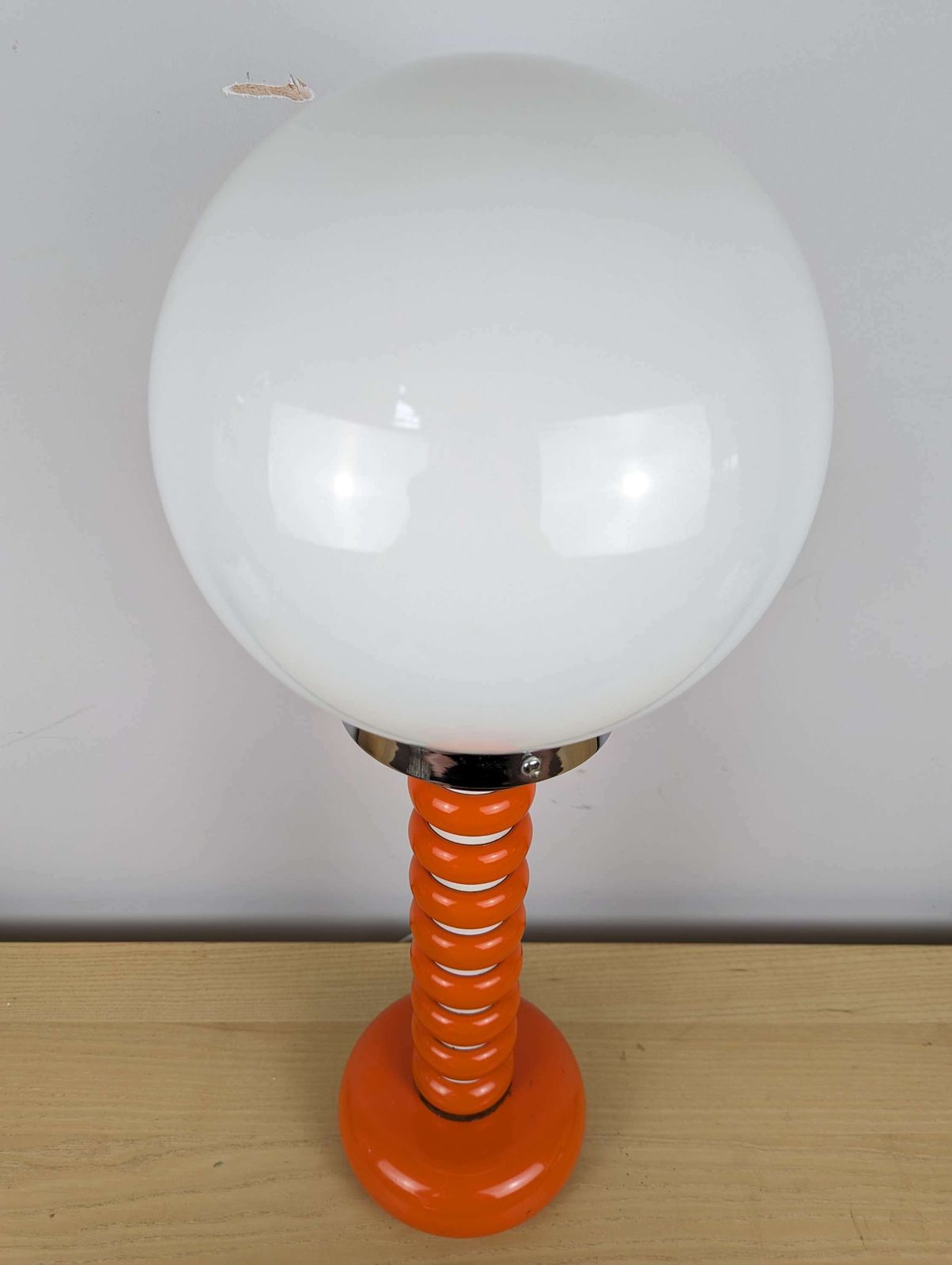 Fabulous Italian Mid Century Lamp With An Opaline Lamp Shade With An Enamel Base photo buy