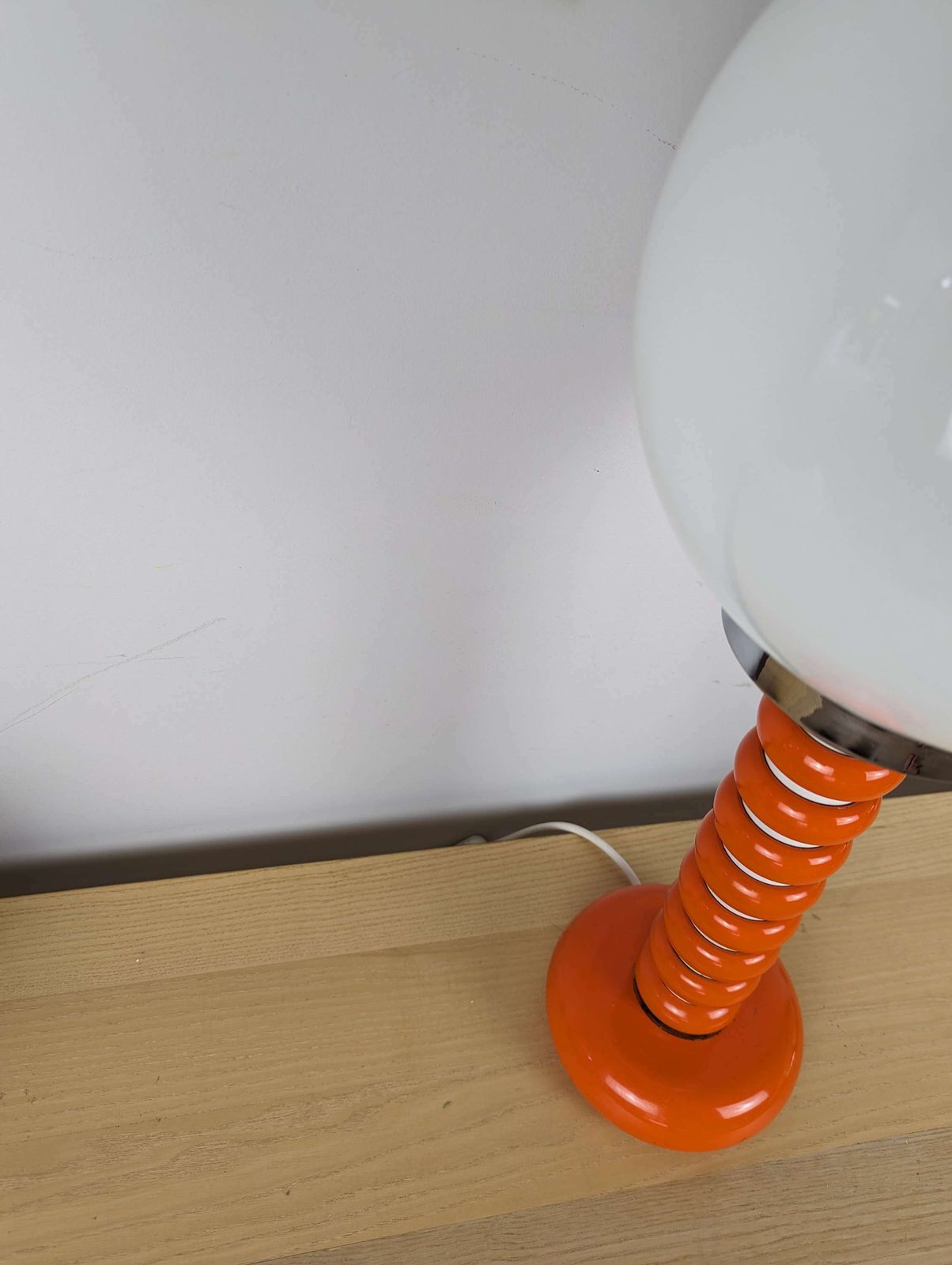 Lighting Fabulous Italian Mid Century Lamp With An Opaline Lamp Shade With An Enamel Base photo