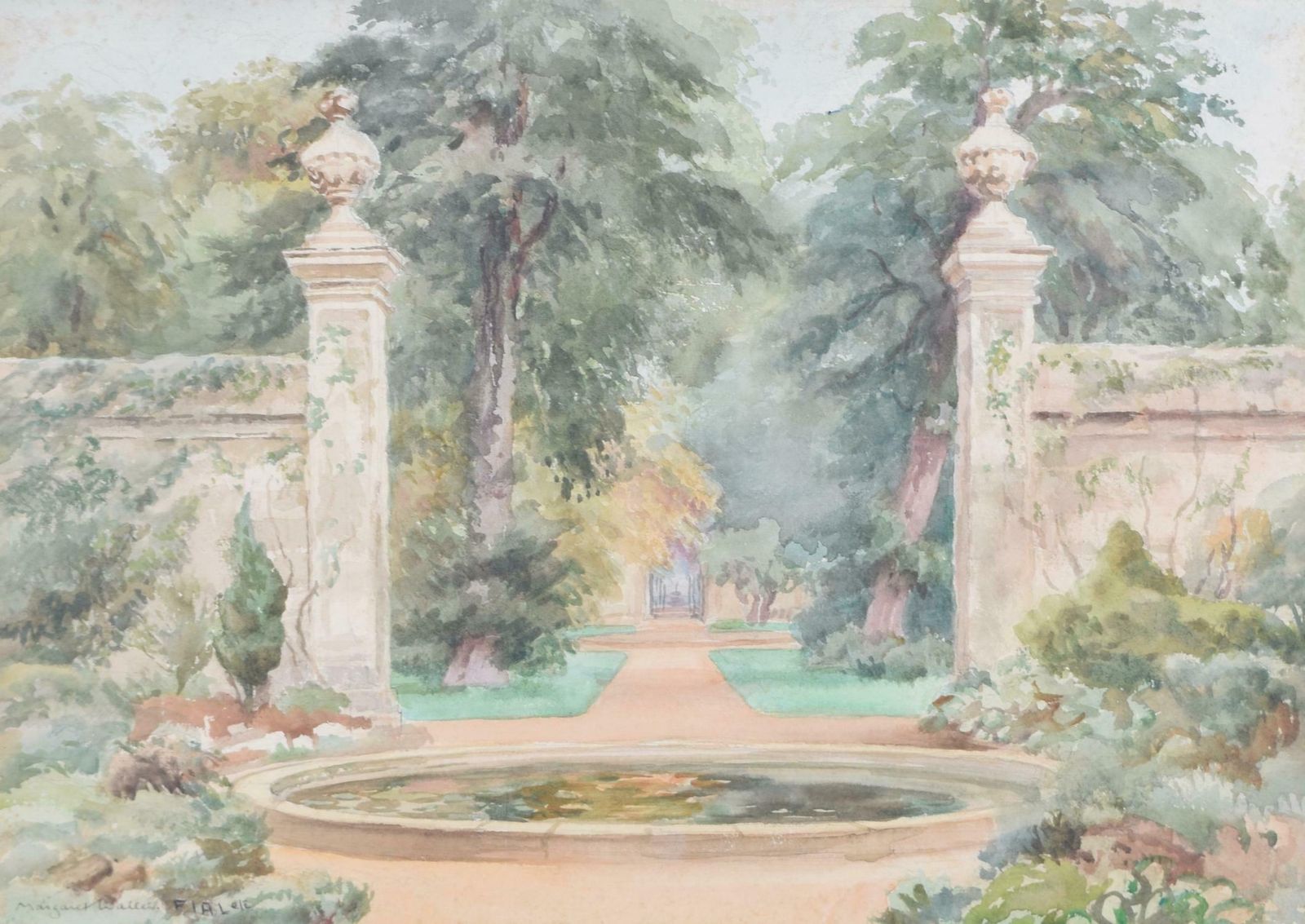 Margaret Waller University Of Oxford Botanic Garden Watercolour By Margaret Waller
