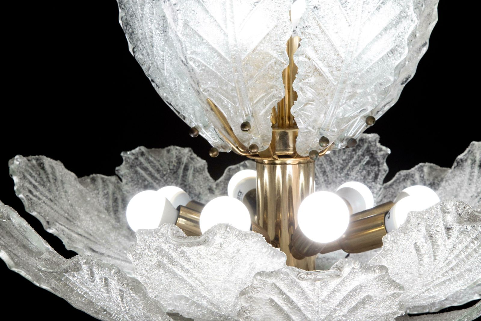 Large Midcentury Italian Murano Glass Chandelier, 1970s photo buy