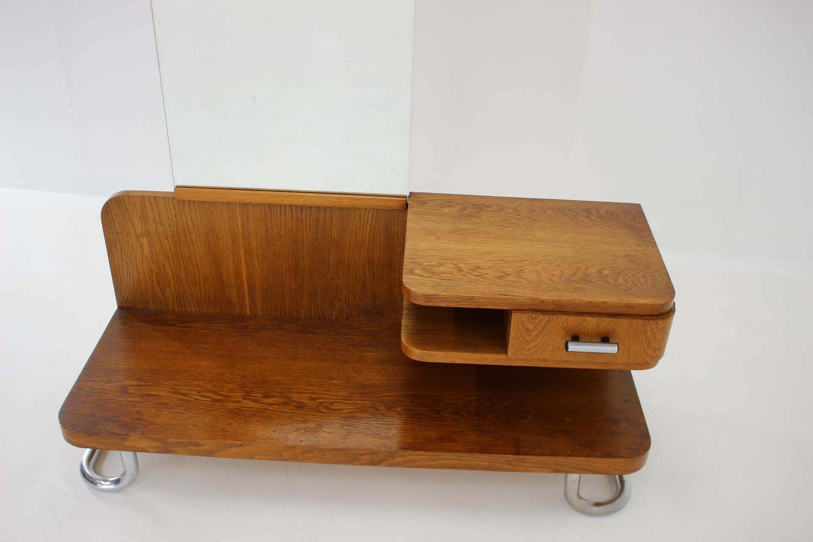1950s Oak Bauhaus Mirror Cabinet, Czechoslovakia photo 1188.0