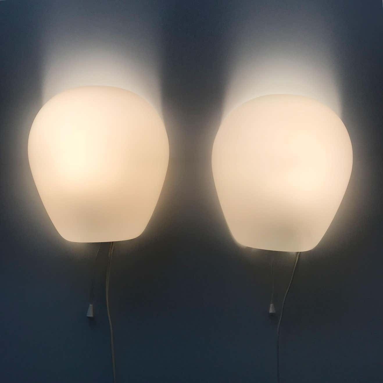 Set Of Two Midcentury Shell Wall Lamps Or Sconces By Wilhelm Wagenfeld, 1950s photo furniture