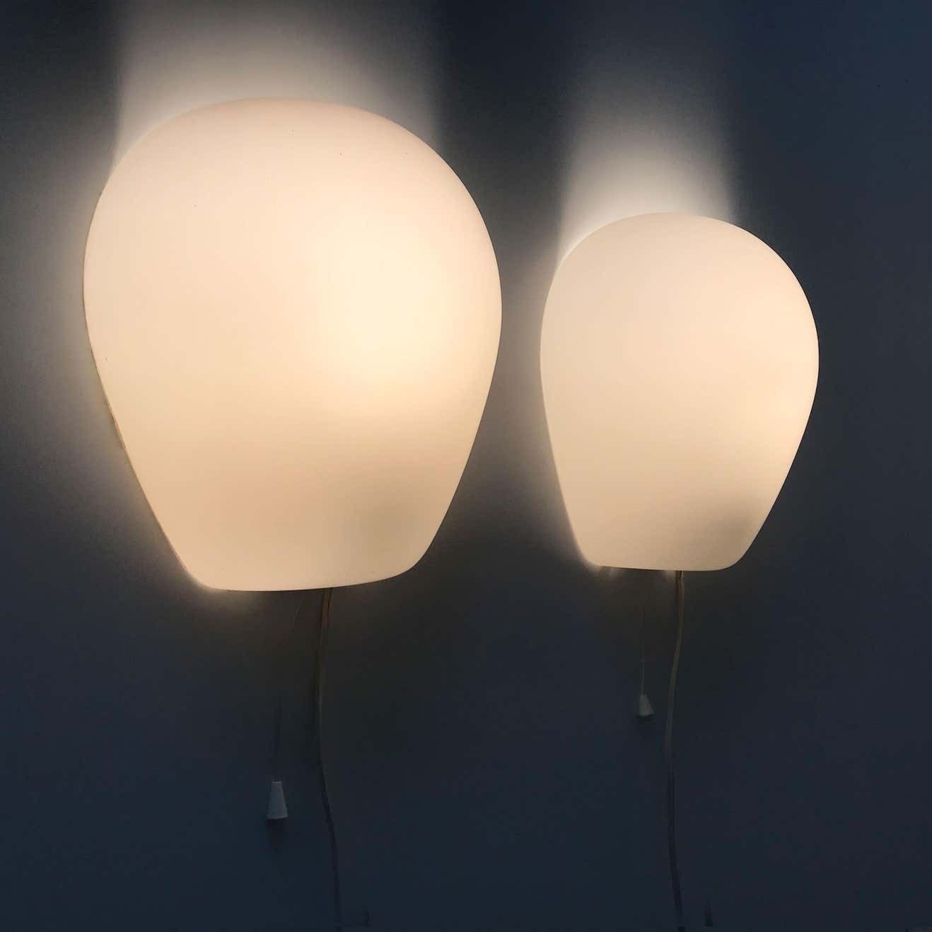 Set Of Two Midcentury Shell Wall Lamps Or Sconces By Wilhelm Wagenfeld, 1950s photo Lighting