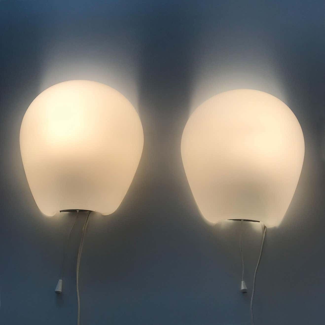 Lighting Set Of Two Midcentury Shell Wall Lamps Or Sconces By Wilhelm Wagenfeld, 1950s photo