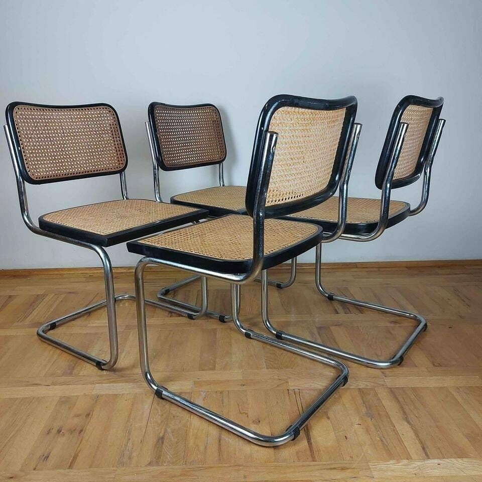 Mid Century Modern Italian Marcel Breuer B32 Cesca Chair, 70s Set Of 4 photo 1959.0