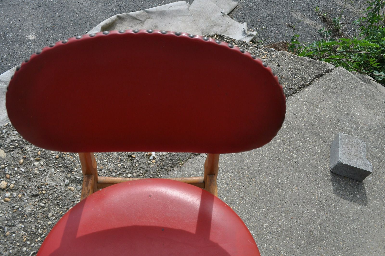 Retro Red Leatherette Chair From Hungary. photo 403.0