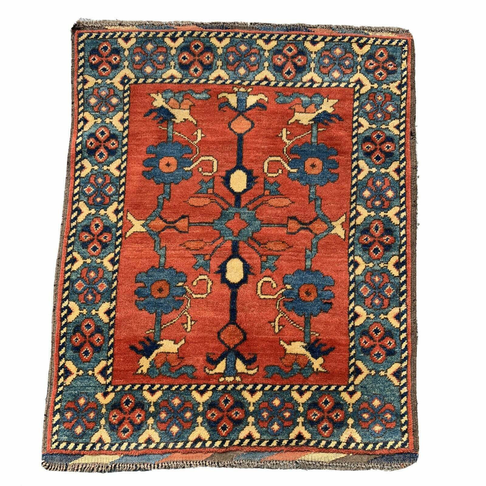 photo for sale Vintage Afghan Kargai Rug , 110 X 88 Cm