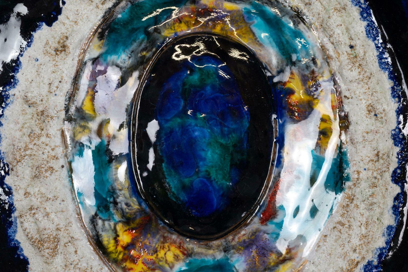 Decorative Dish In Polychrome Ceramic Irregular Shape photo vinterior