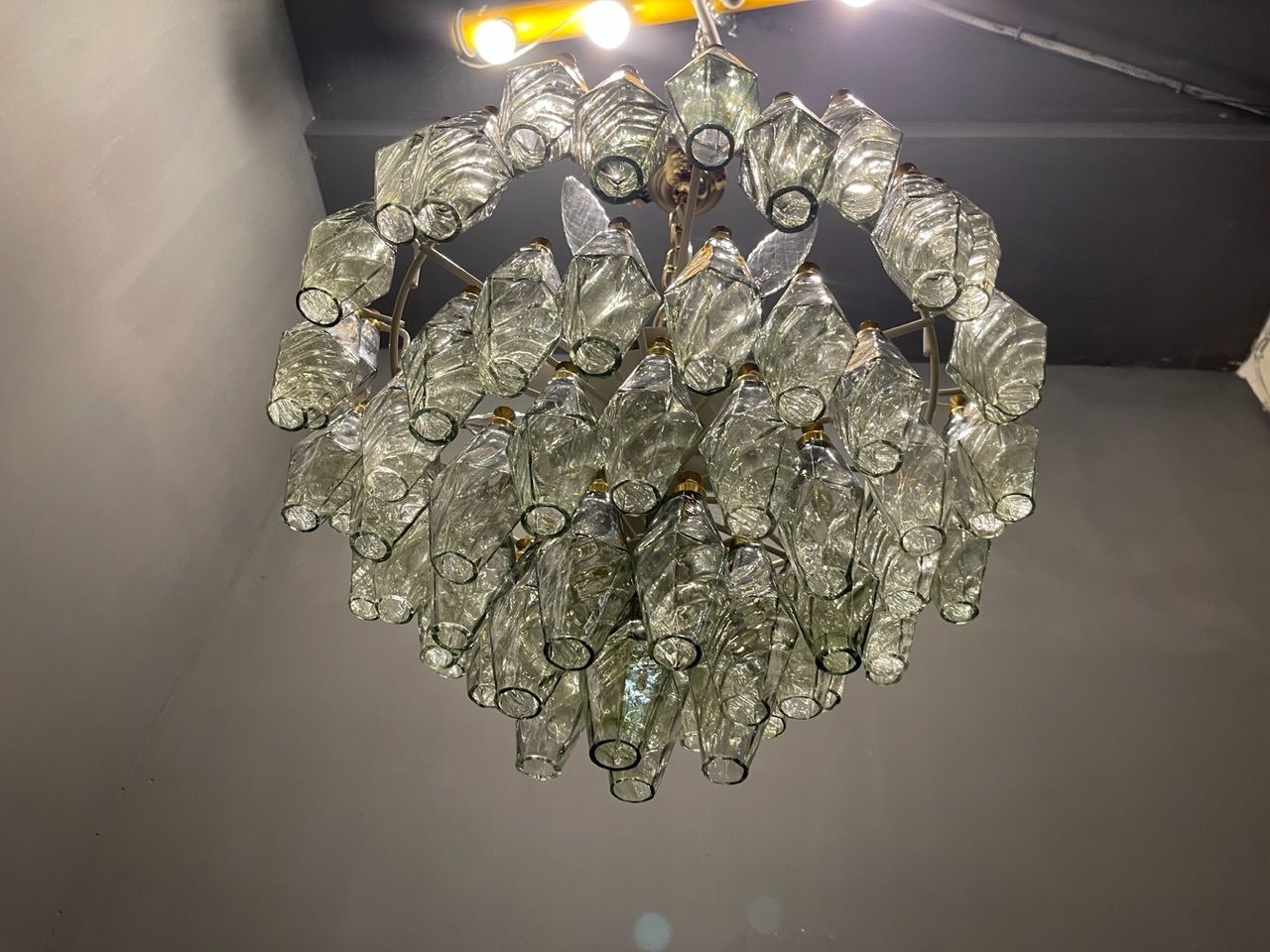 photo vintage Murano Glass Polygon Chandelier 1980’s