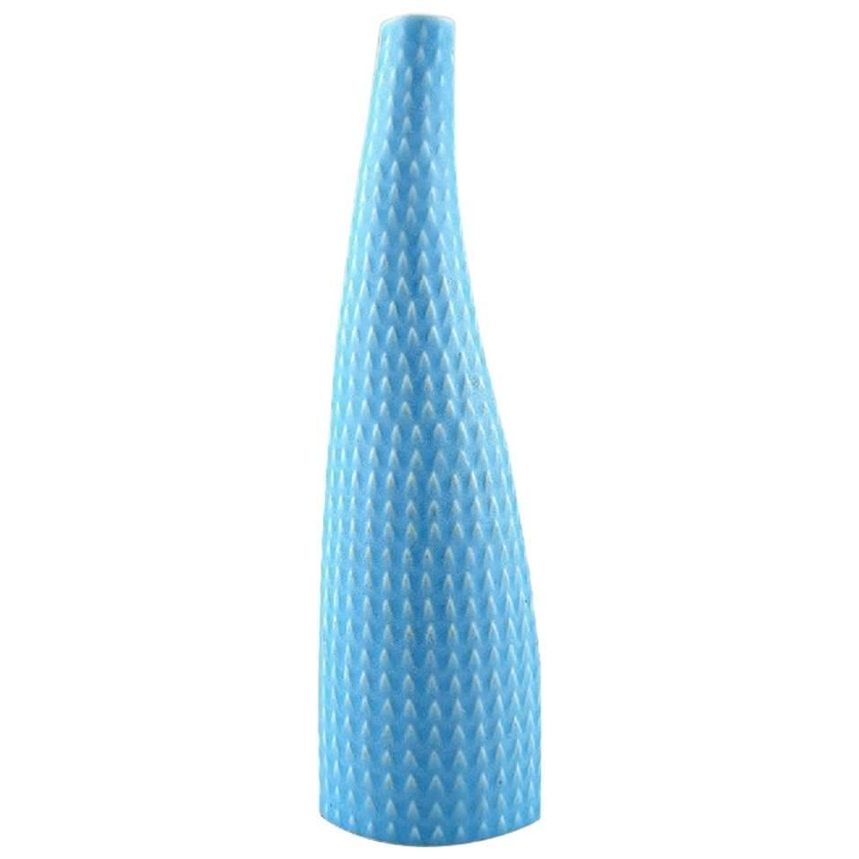 Gustavsberg, Sweden, Reptile Vase In Turquoise By Stig Lindberg, 1960s