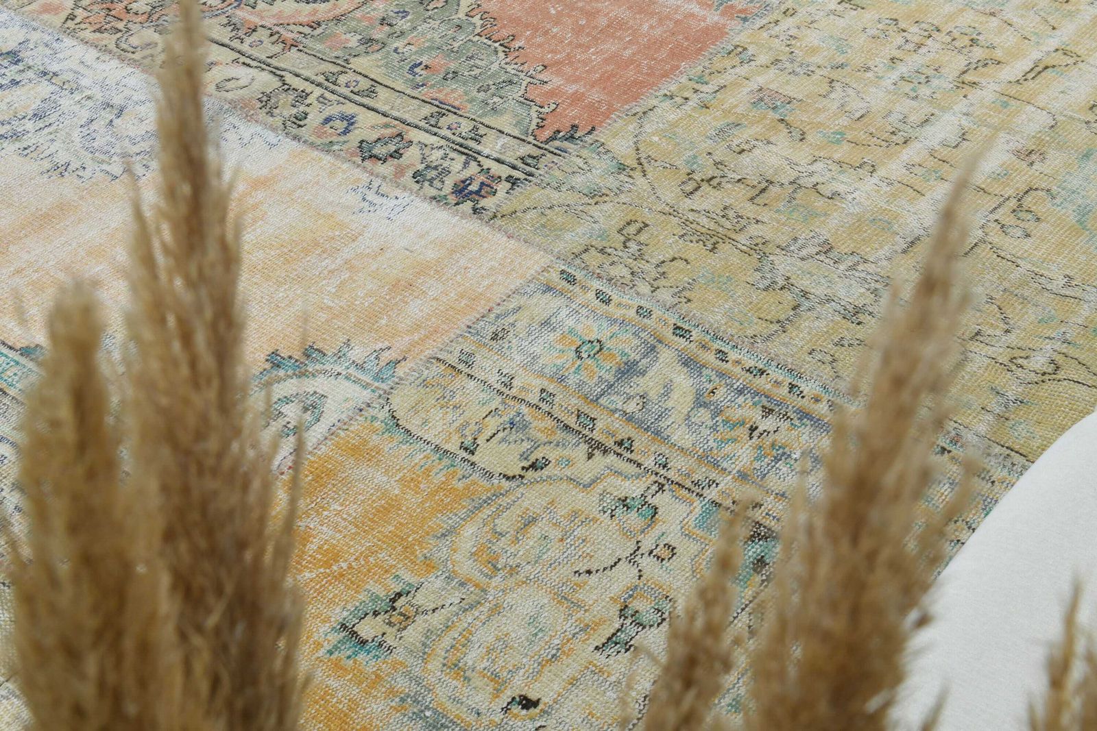 9x12 Patchwork Turkish Vintage Rug, Oushak Rug, Handmade Wool Rug, Rustic Large Room Rugs, Farmhouse Decor, One Of A Kind, Anatolian Carpet photo for sale