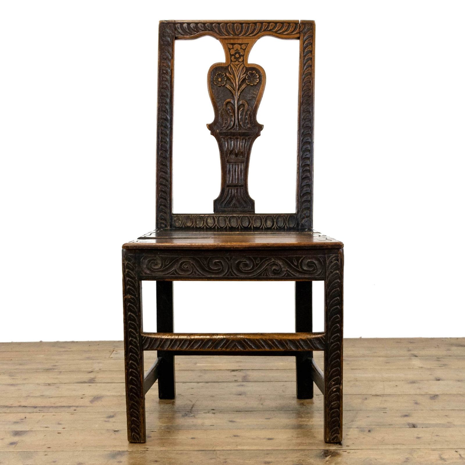 Antique Carved Oak Chair, 1800s photo furniture