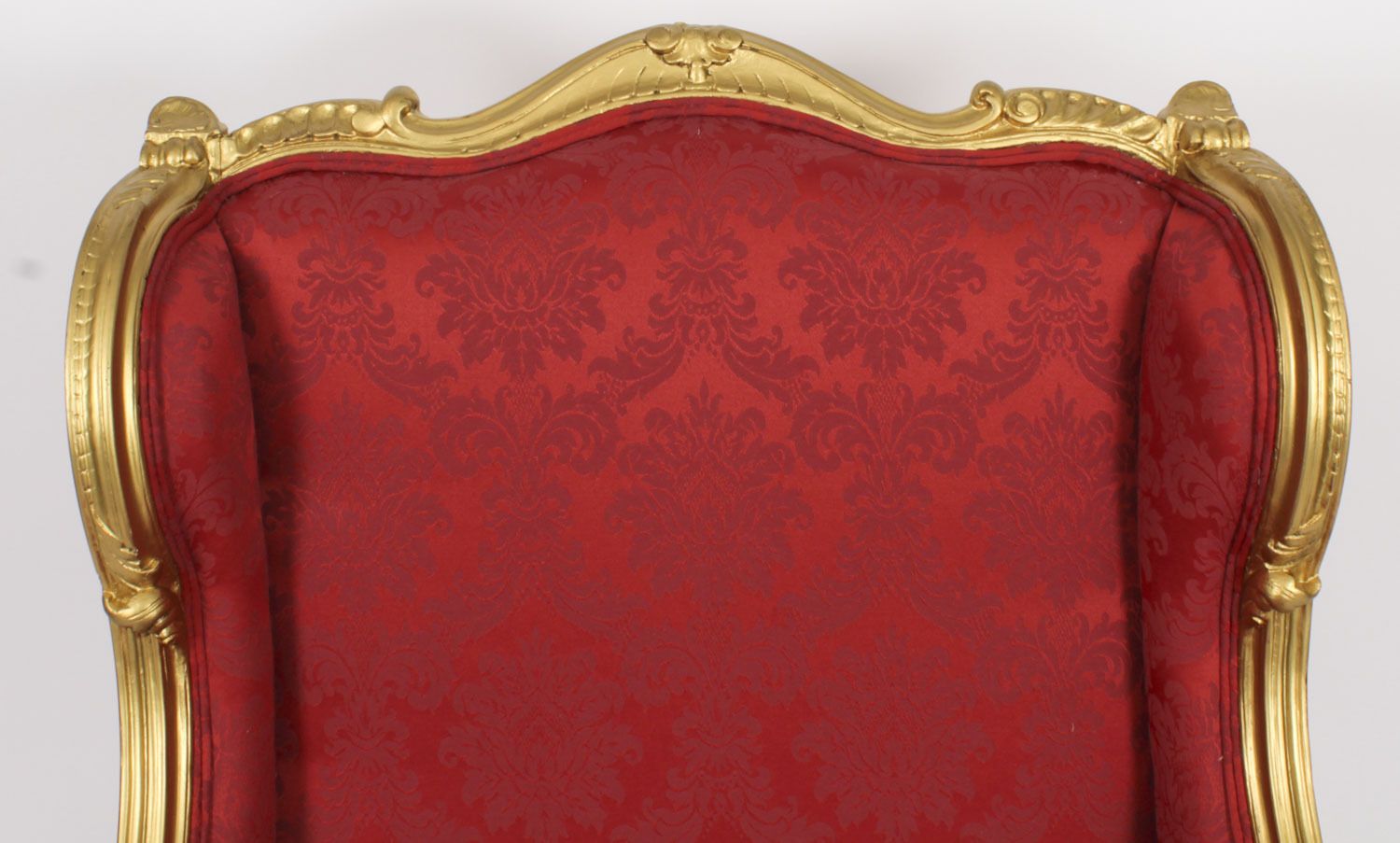 Antique Louis XV Revival Giltwood Shaped Bergere Armchair 19th C photo Furniture