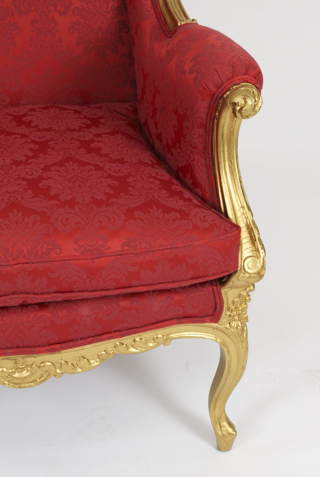photo furniture Antique Louis XV Revival Giltwood Shaped Bergere Armchair 19th C