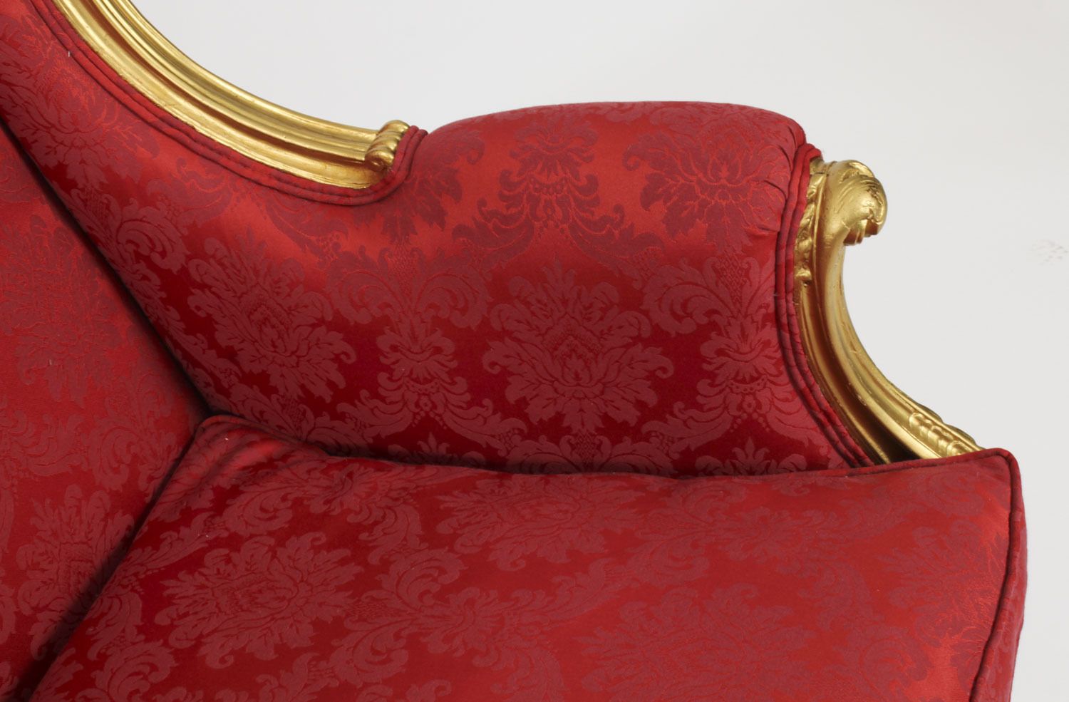 photo for sale Antique Louis XV Revival Giltwood Shaped Bergere Armchair 19th C