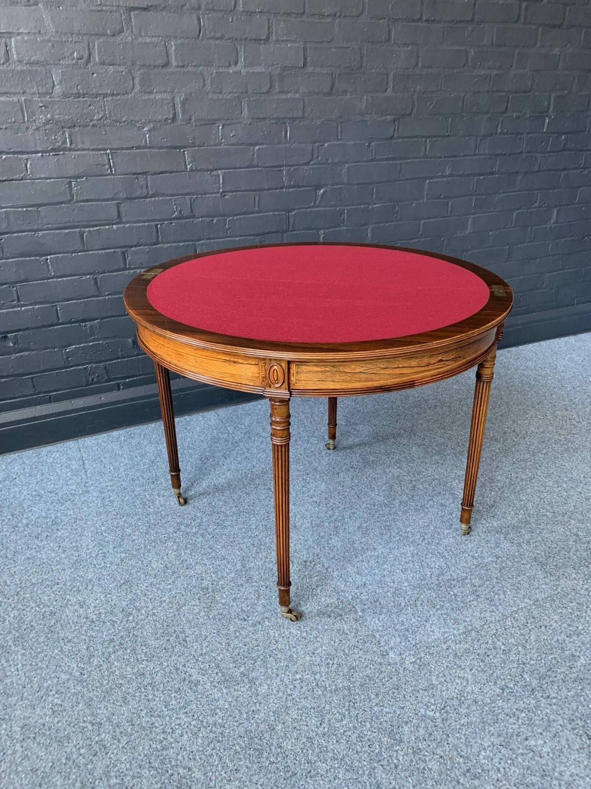 photo furniture Rosewood Inlaid Demilune Games Table