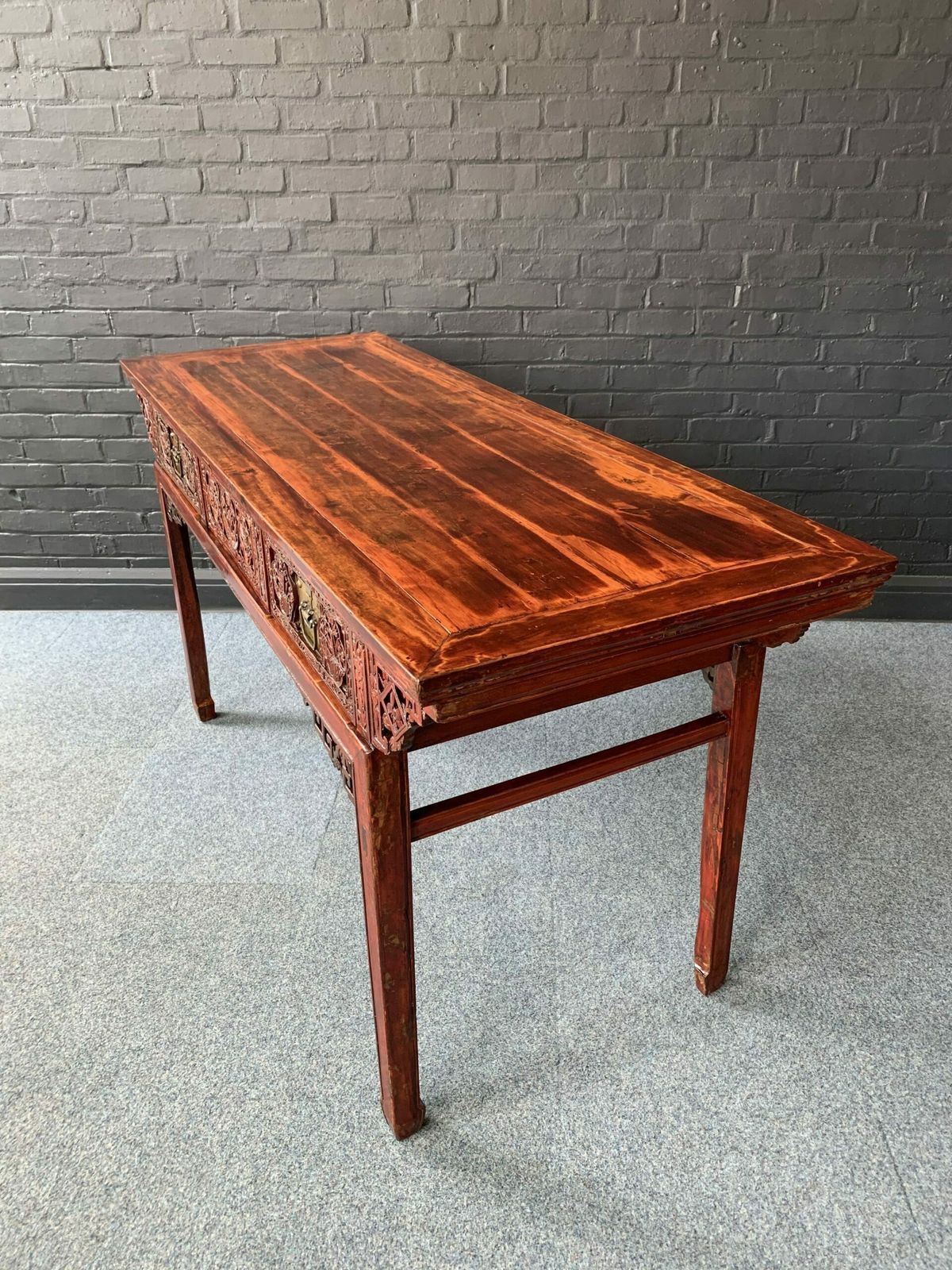 Furniture Chinese Red Lacquered Altar Table photo