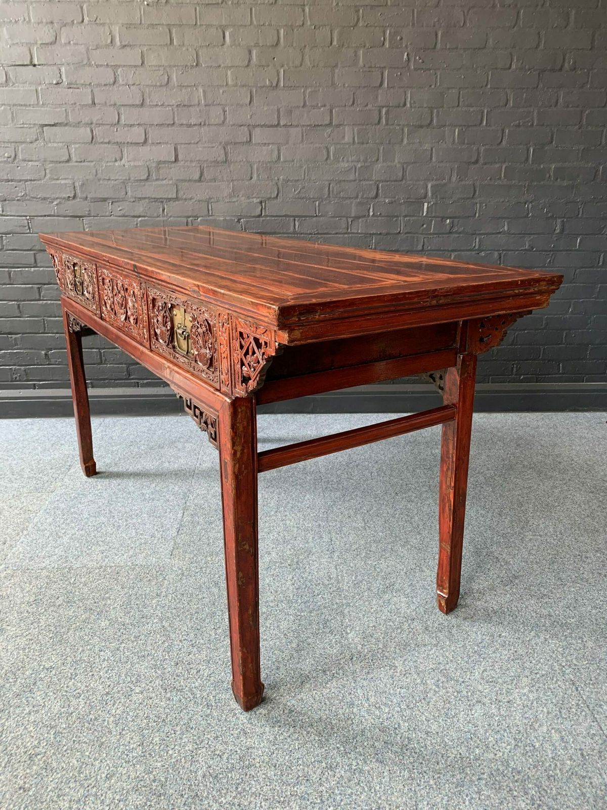 1650.0 Chinese Red Lacquered Altar Table photo