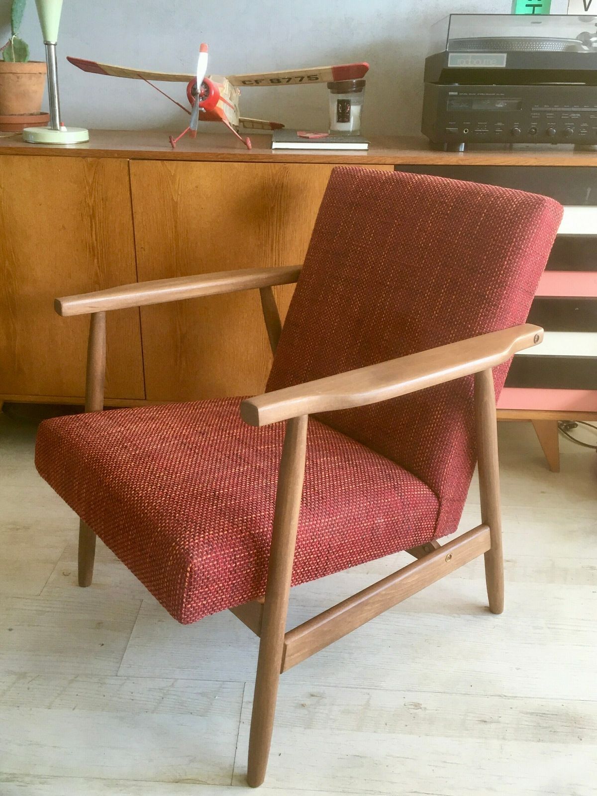 Polish Mid Century Club Chair B 7727 From 1970s. Personalization! photo furniture