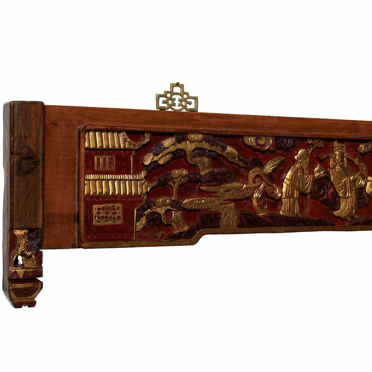 Red And Gold Decorative Carved Lintel photo 395.0