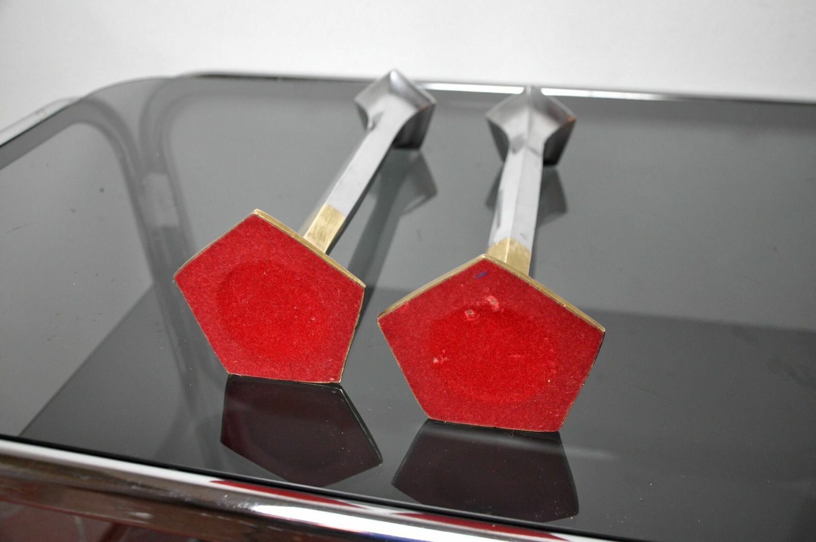 Pair Of Brutalist Candlesticks By David Marshall, 1980, Spain photo buy