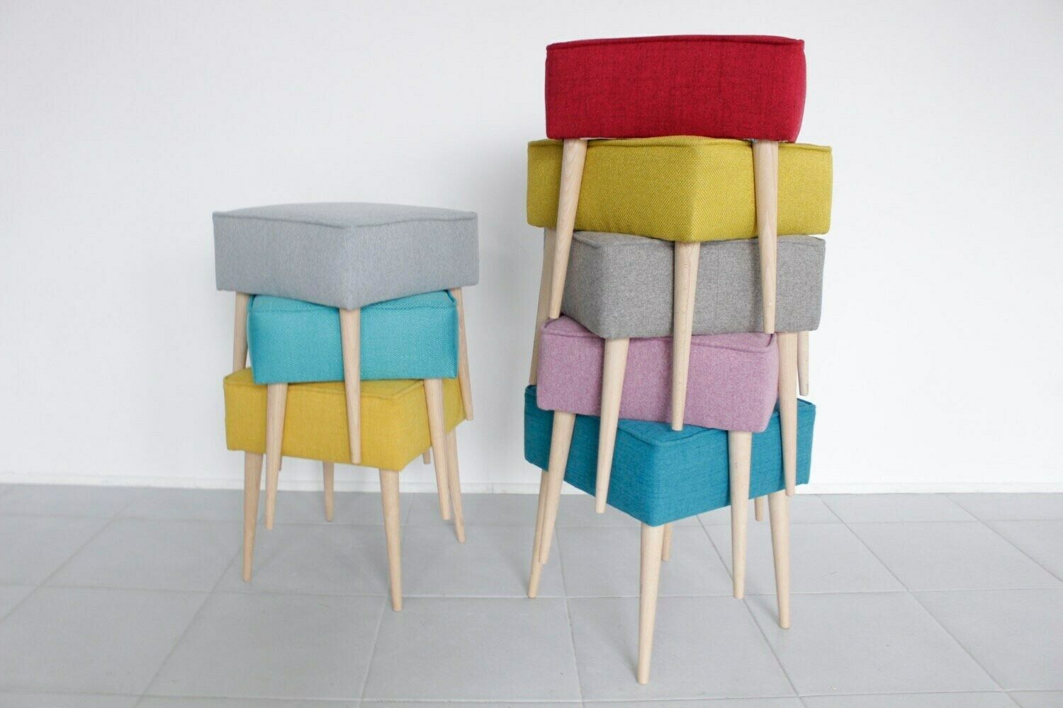 Upholstered Stool, Upcycled photo Furniture