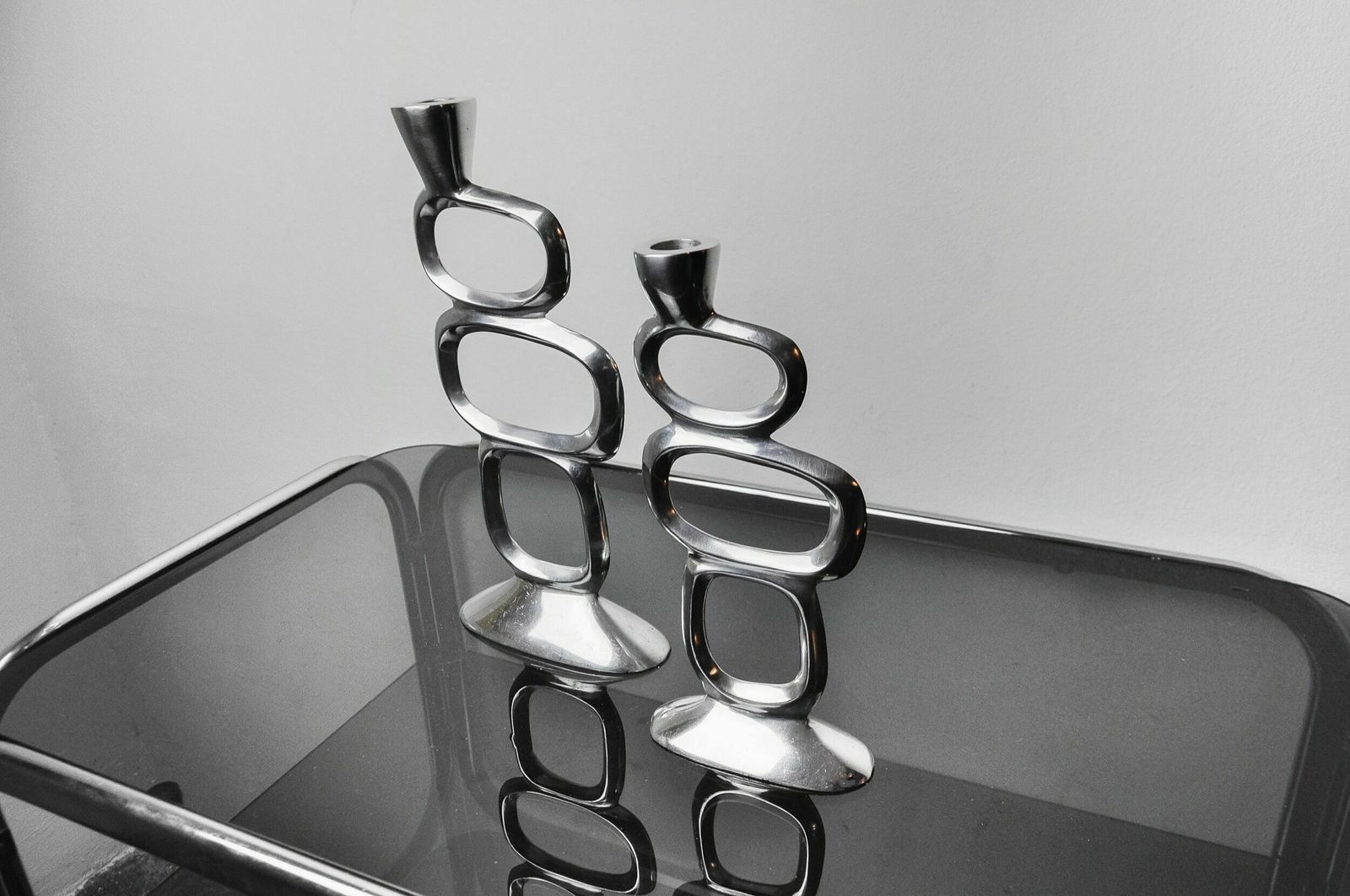 Pair Of Circle Candlesticks By Matthew Hilton, England, 1980 photo furniture