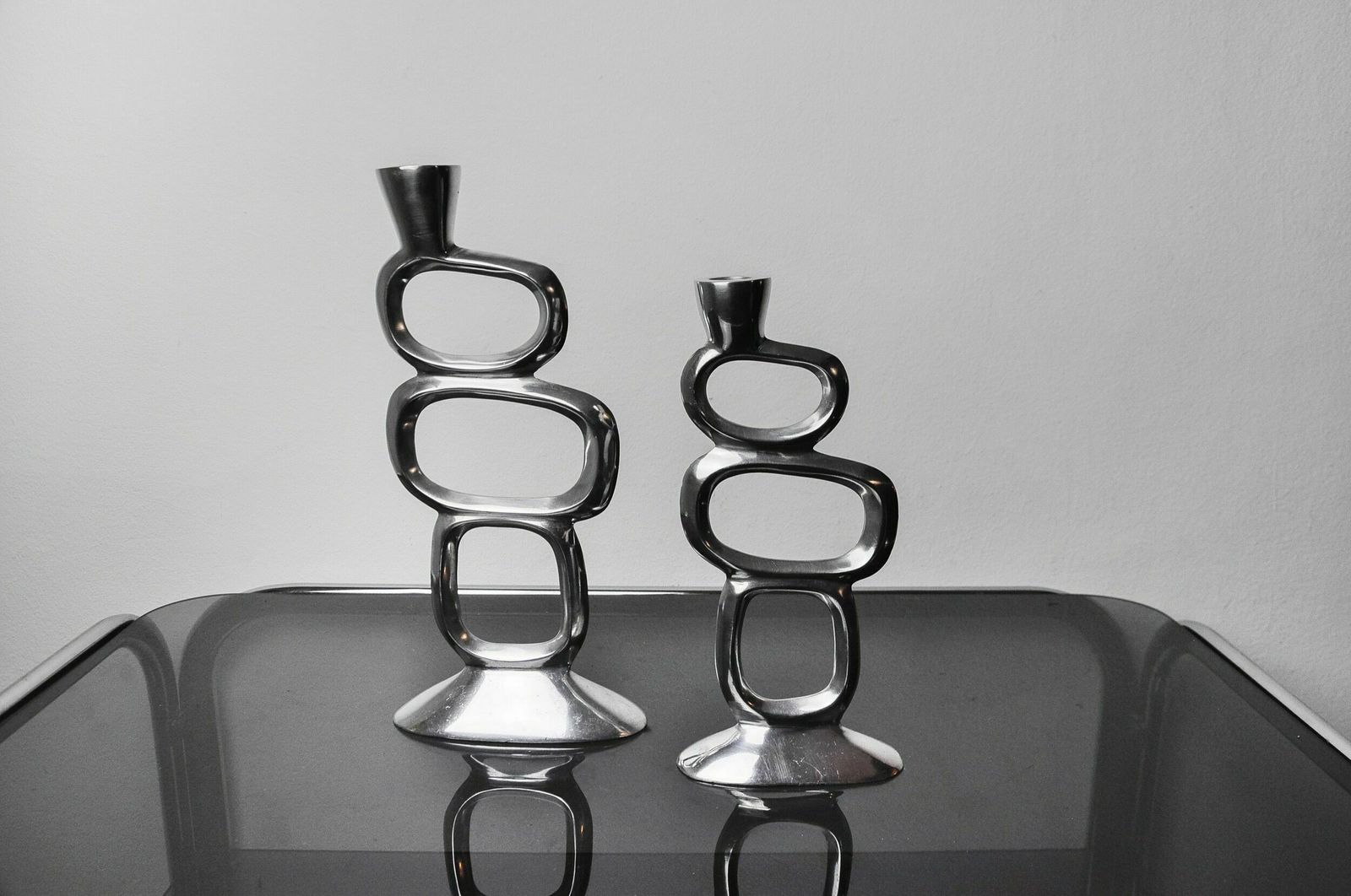 Pair Of Circle Candlesticks By Matthew Hilton, England, 1980 photo buy