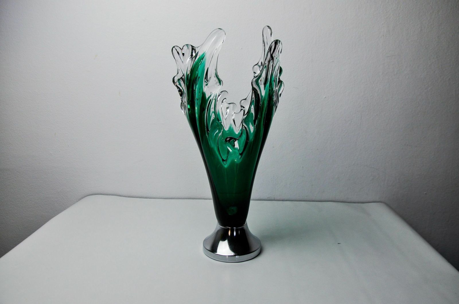 Sommerso Vase By Seguso In Green Murano Glass, Italy, 1970 photo 1063.0