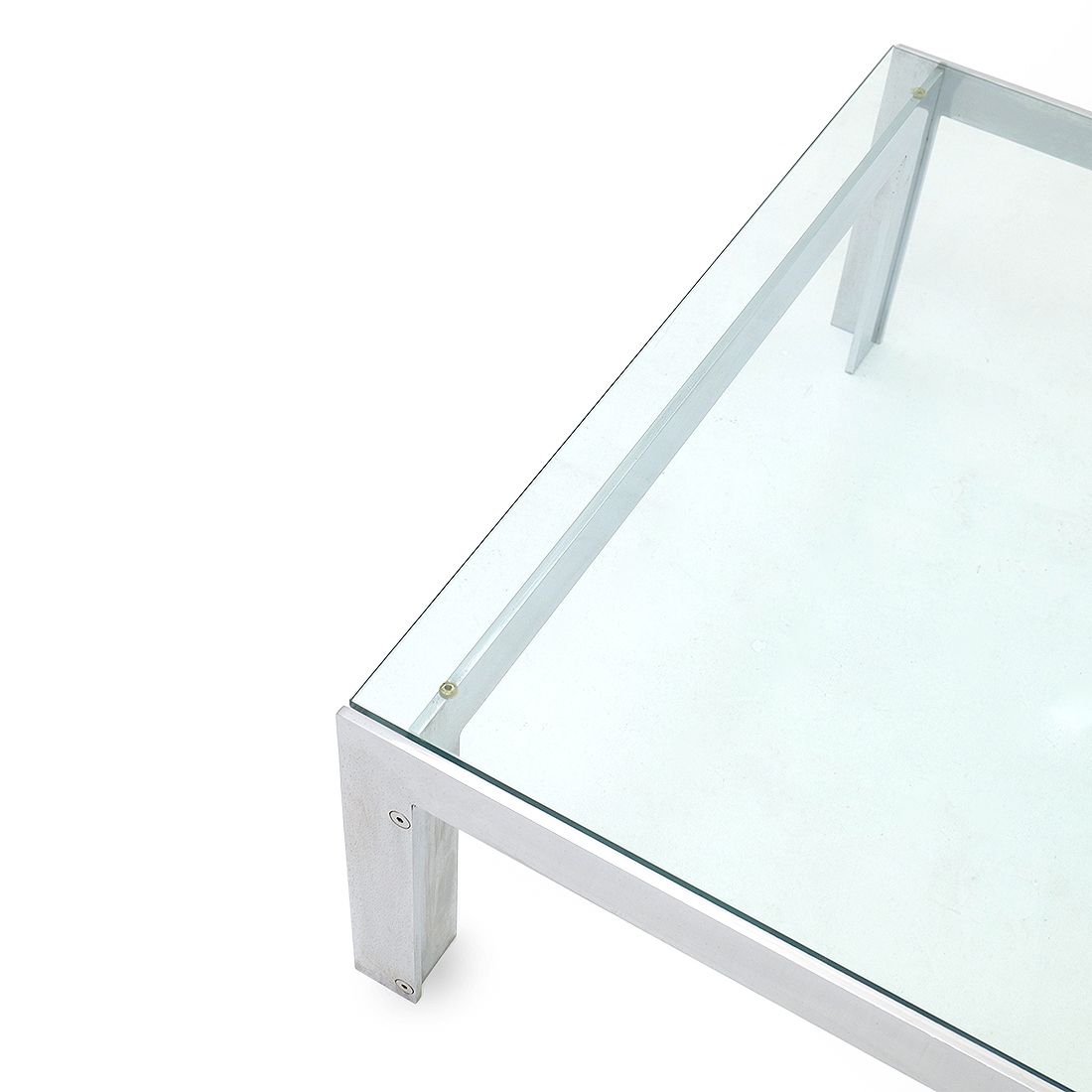Steel And Glass Coffee Table By Alberto Rosselli For Saporiti, 1970s photo for sale