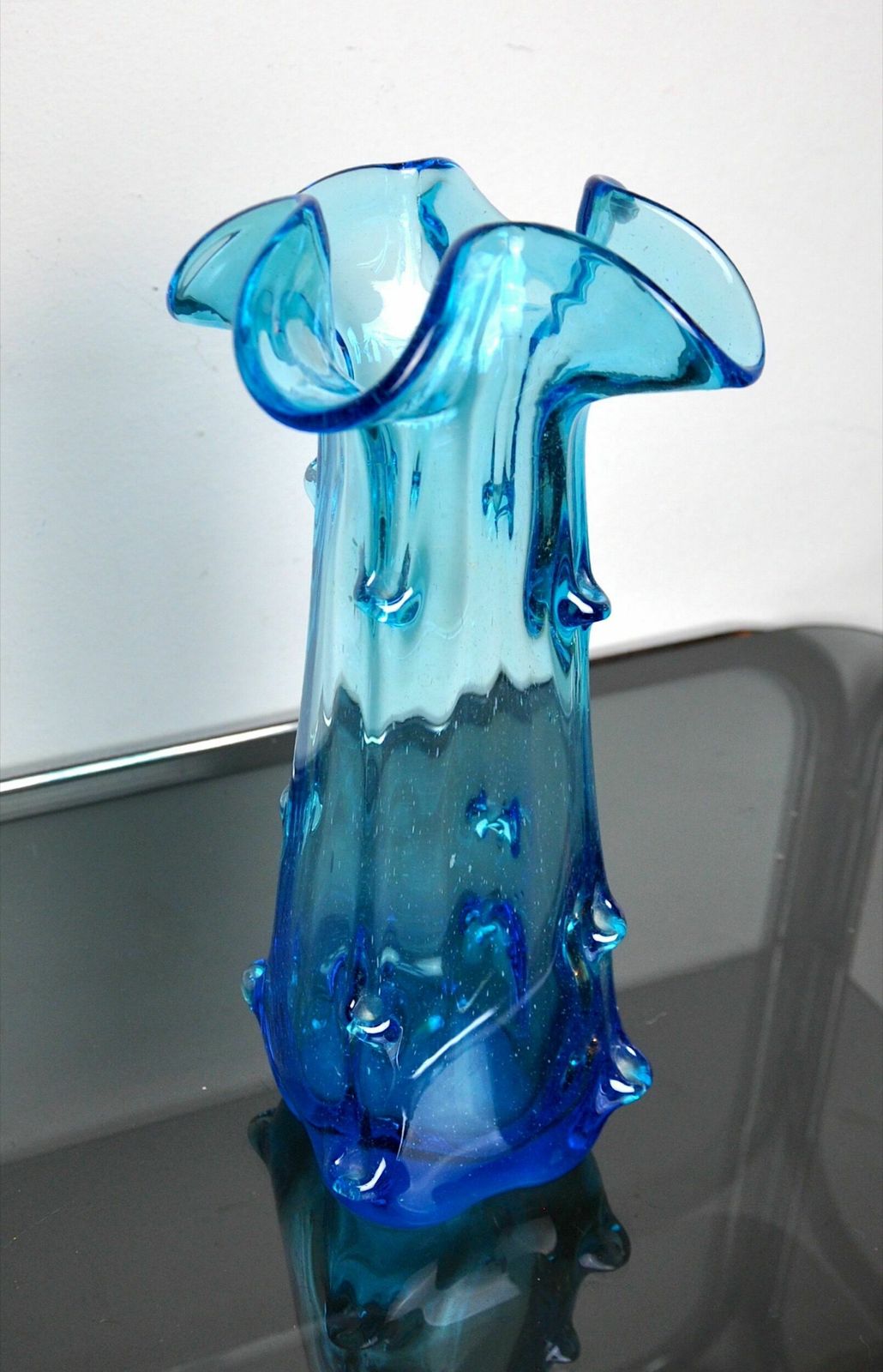 Blue Seguso Vase In Murano Glass, Italy, 1970 photo vinterior