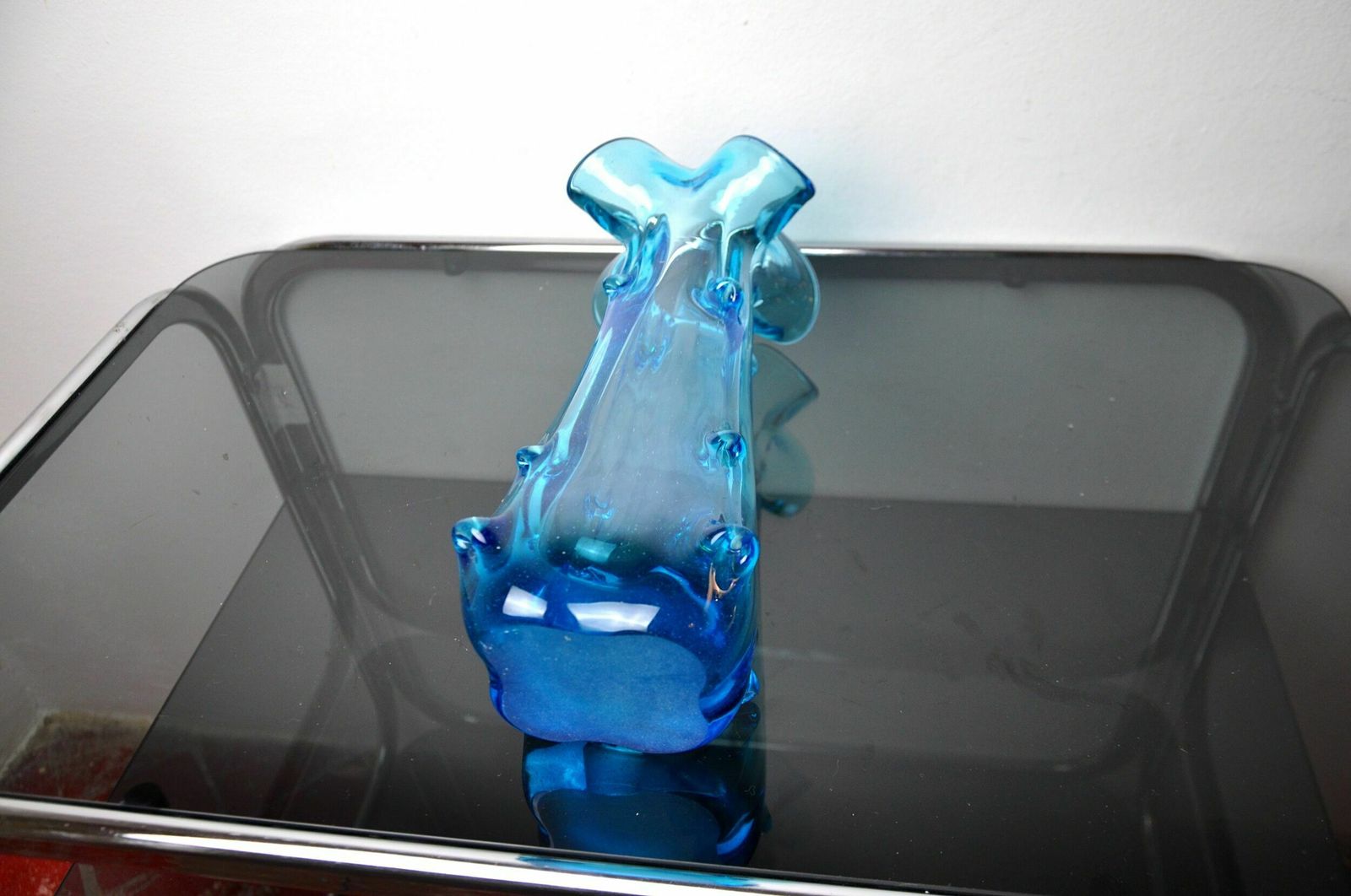 Blue Seguso Vase In Murano Glass, Italy, 1970 photo vintage