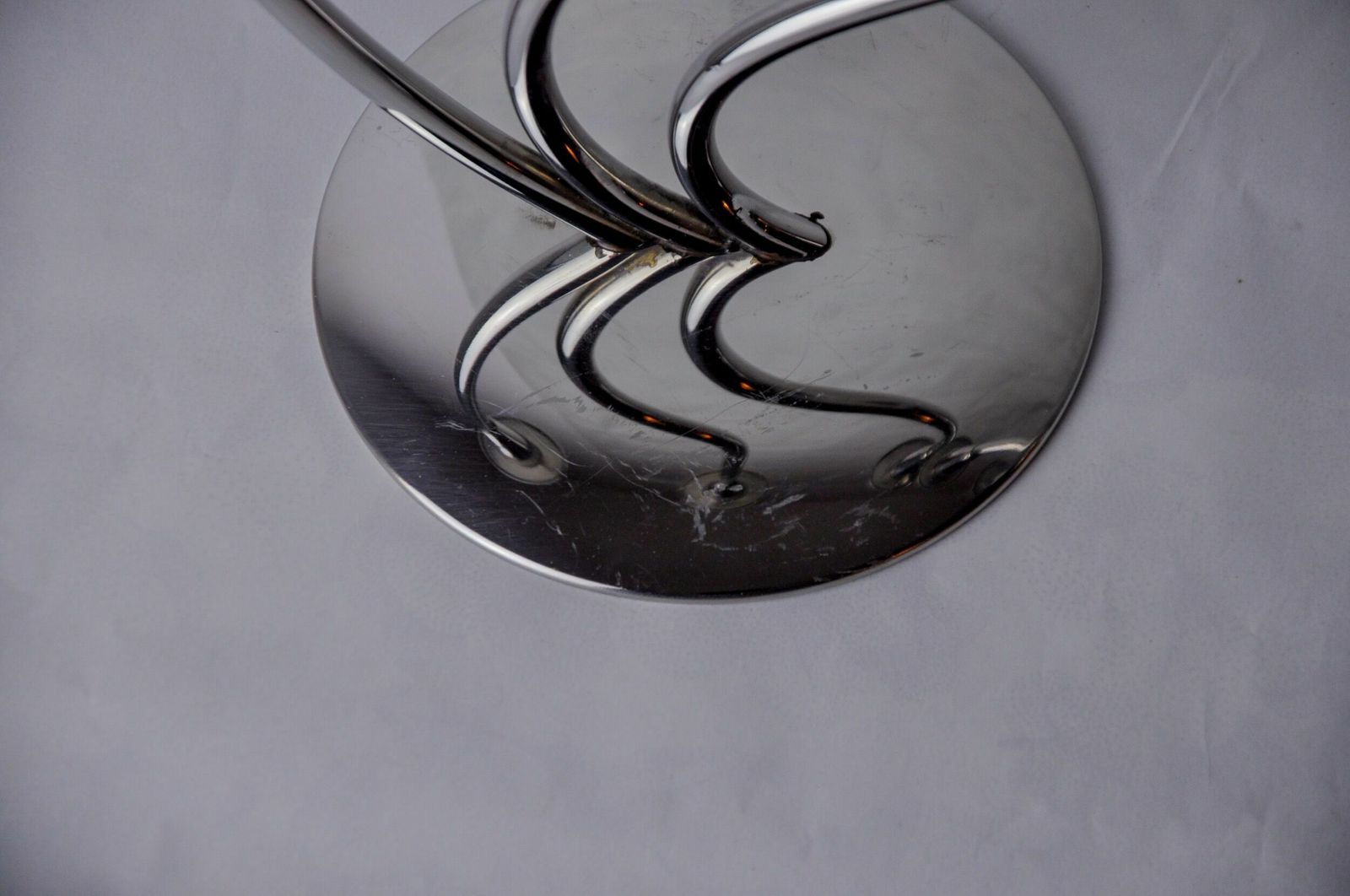 photo furniture Pair Of Art Deco Candlesticks In Stainless Steel 3 Flames, Spain, 1970