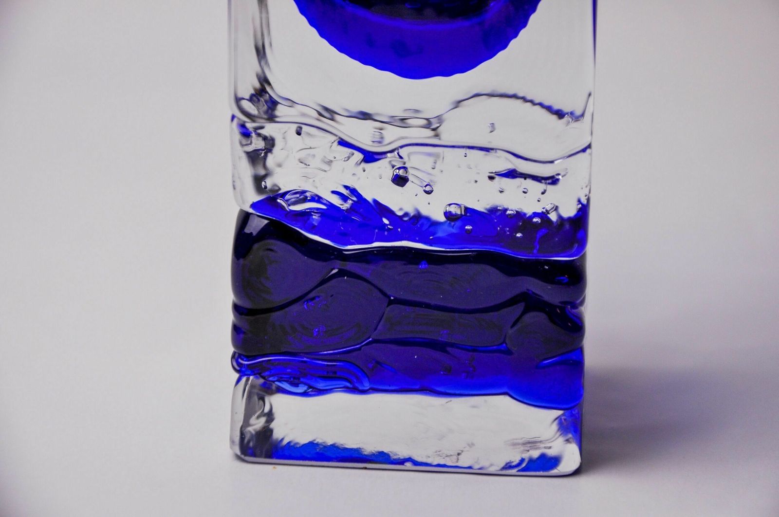 Vase Sommerso By Petr Hora, Blue Glass, Czech Republic, 1970 photo buy
