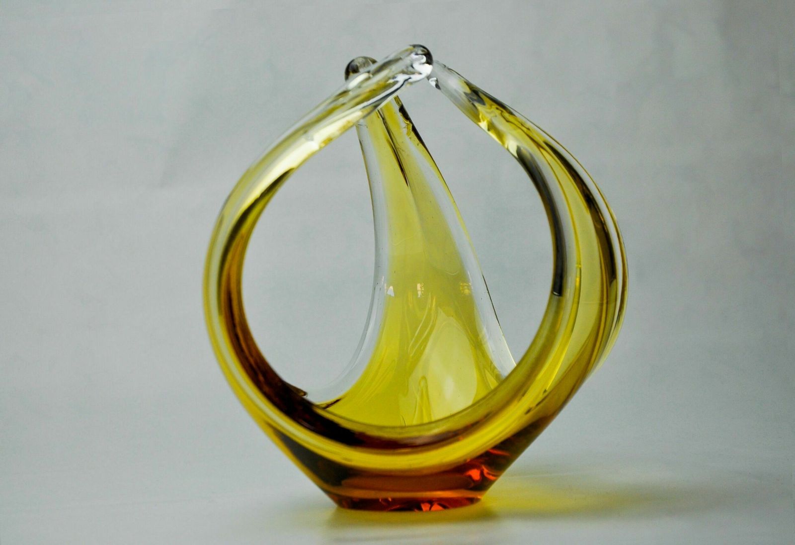 Centerpiece By Seguso In Yellow Murano Glass, Italy, 1970 photo for sale