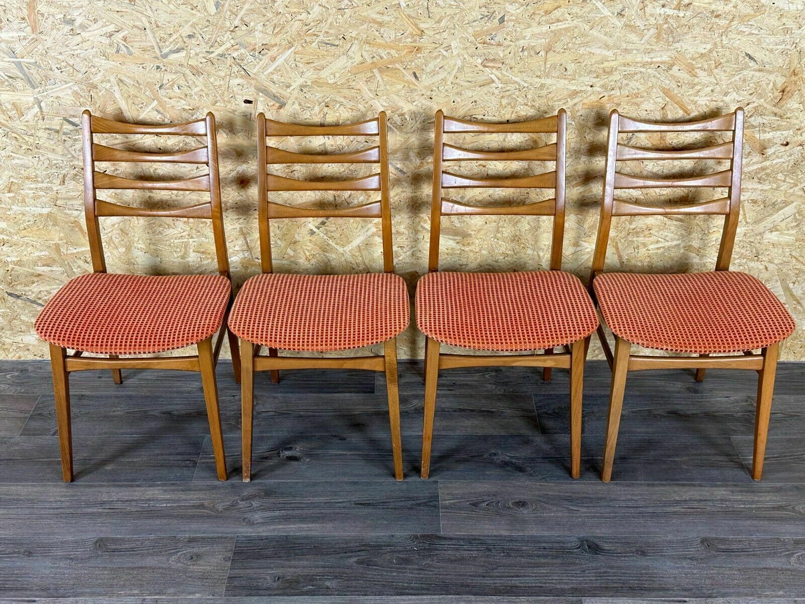 4x 60s 70s Dining Chair Dining Chair Mid Century Danish Modern Design photo for sale
