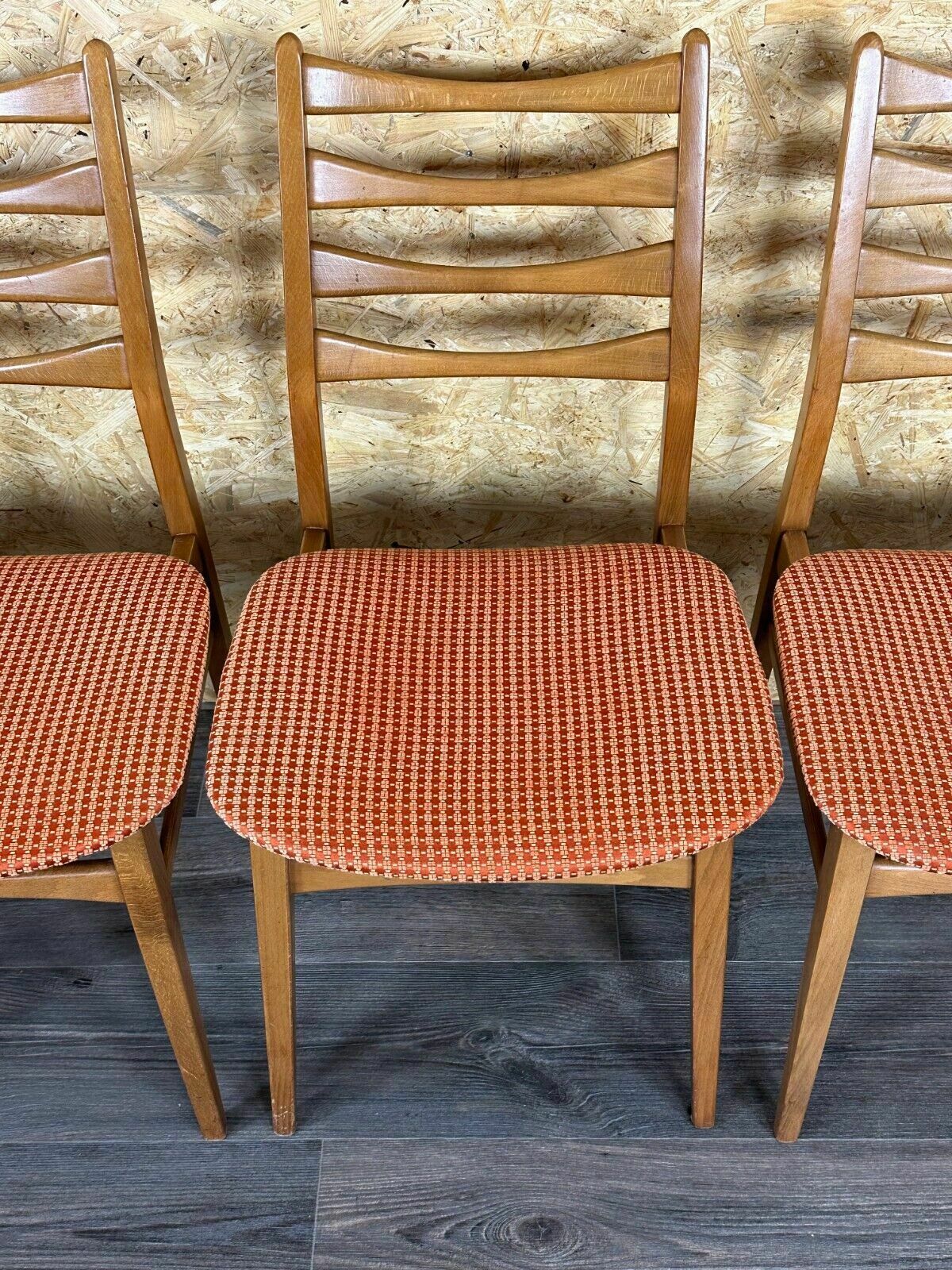 4x 60s 70s Dining Chair Dining Chair Mid Century Danish Modern Design photo vintage