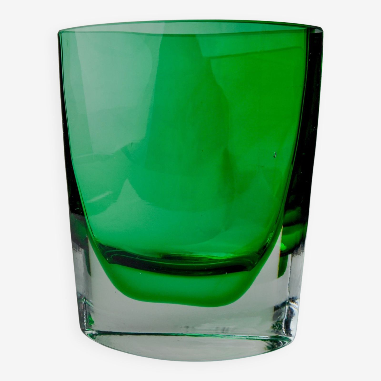 Green Sommerso Vase By Seguros, Murano Glass, Italy, 1980