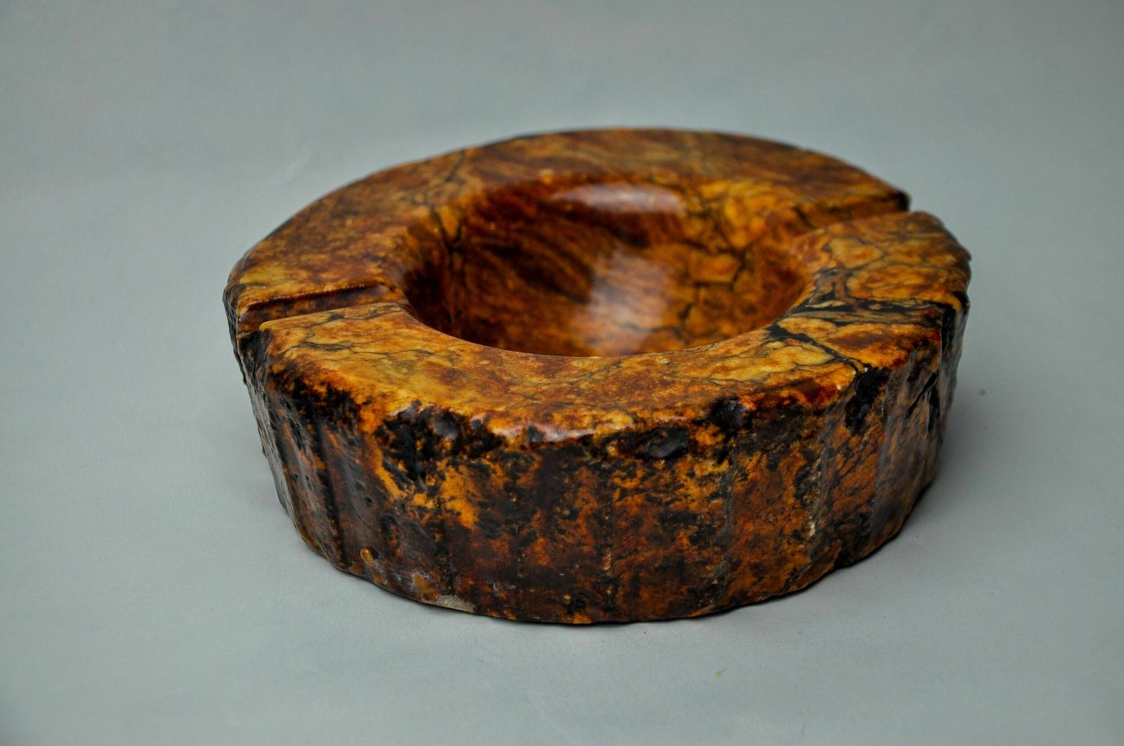 Ocher Alabaster Ashtray By Romano Bianchi, Italy, 1970 photo vinterior