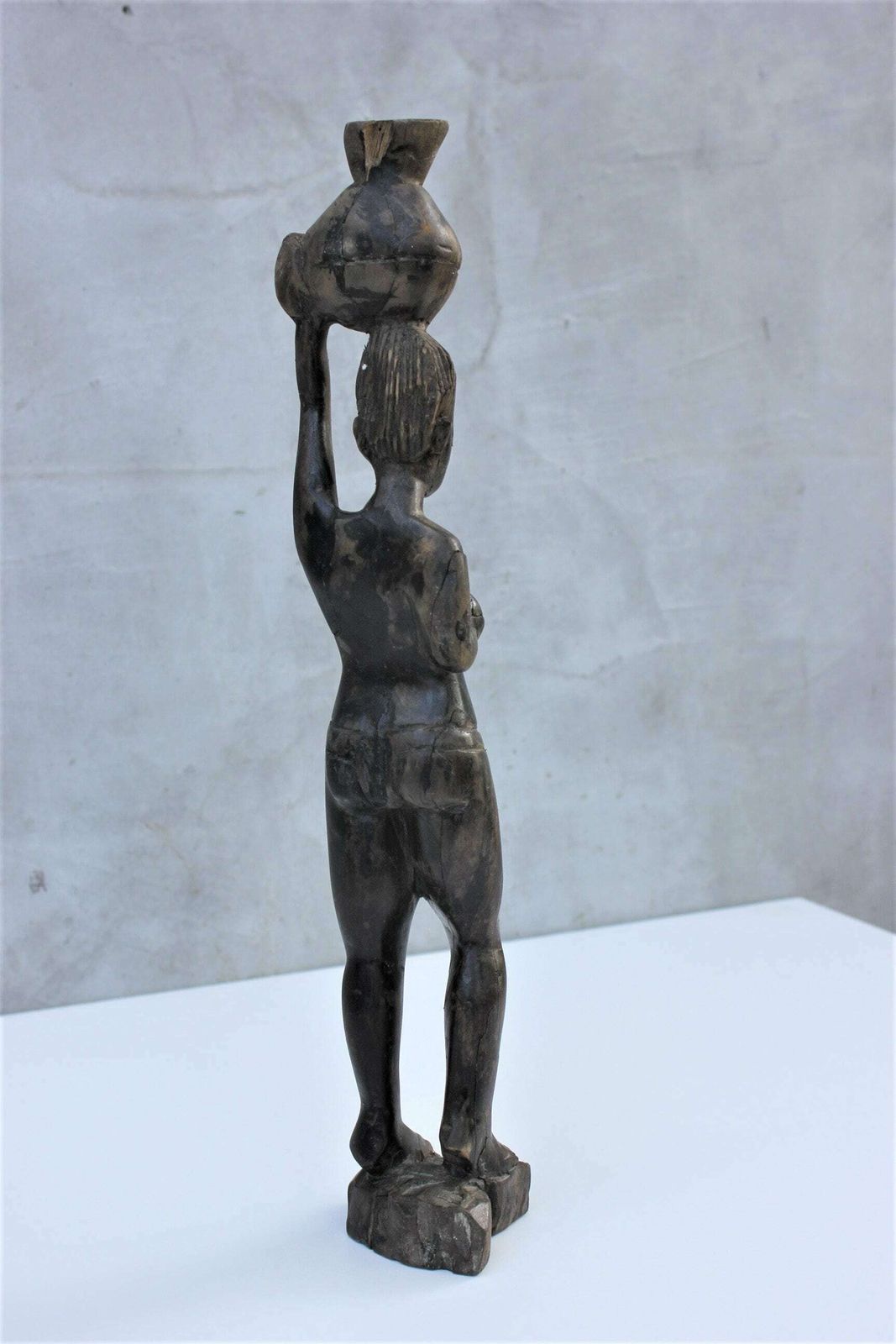 Vintage Tribal African Woman Figurine Wood African Statue Man Cave Figurine Decor Birthday Gift For Man photo Home Decor