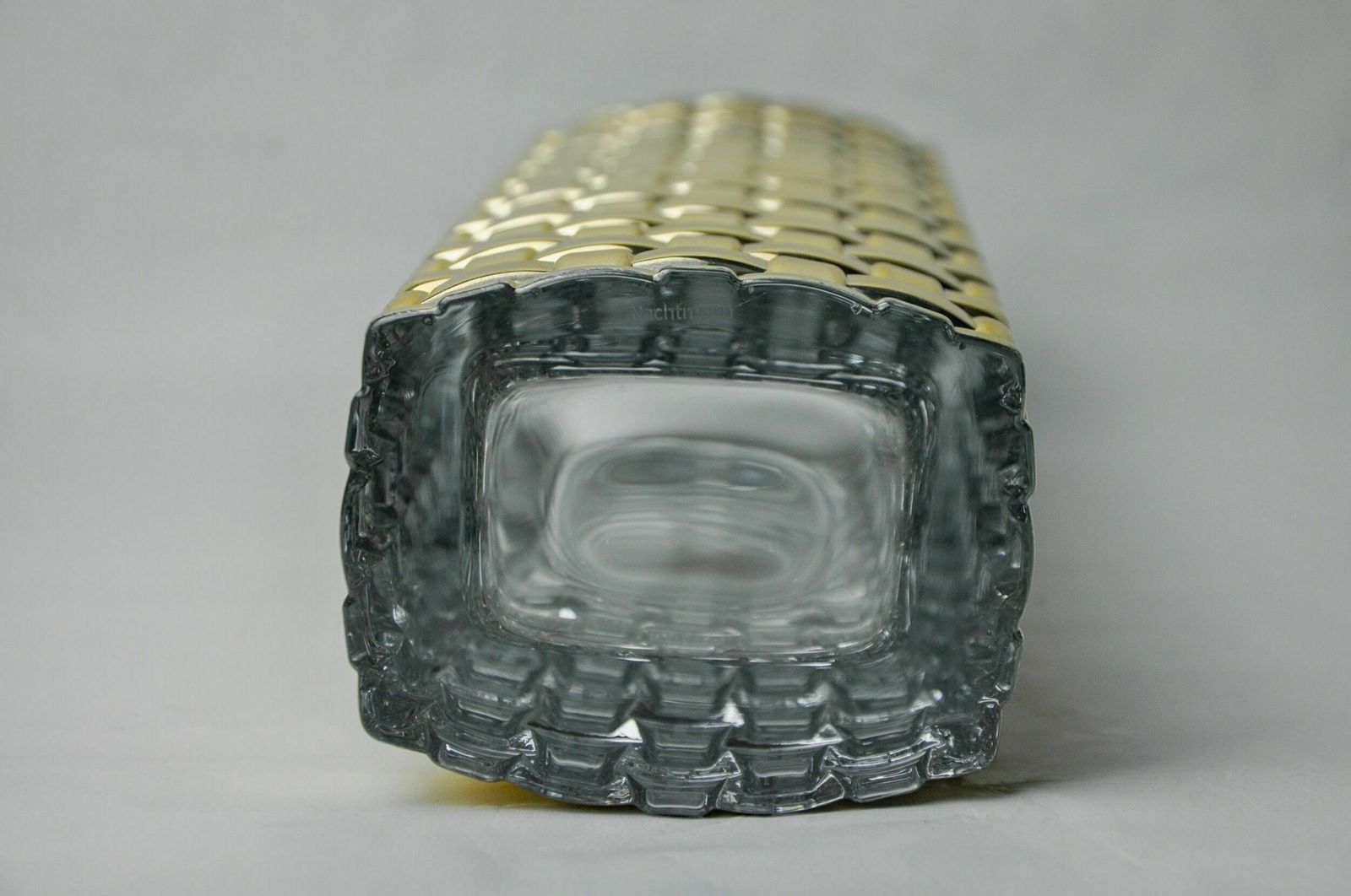 photo furniture Golden Bamboo Effect Glass Vase By Nachtmann, Germany, 1980