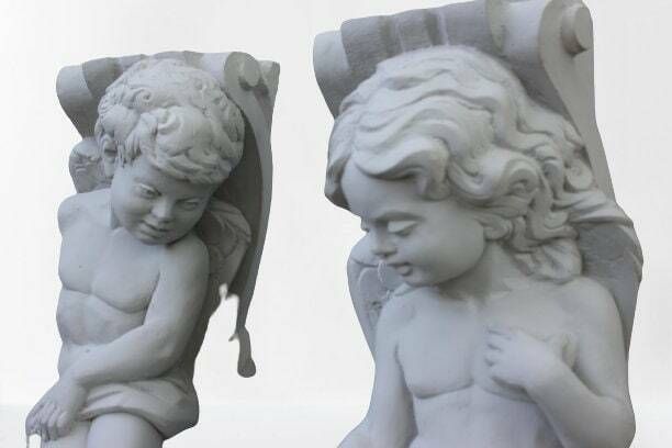 photo furniture Pair Cherubs Console Gypsum Sculptures Fireplace Or Door Surround House Architectural Pieces Statue Mold