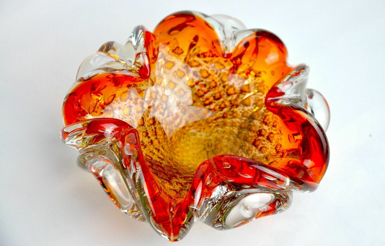 Orange And Gold Sommerso Empty Pocket By Seguso, Murano Glass, Italy, 1970 photo furniture