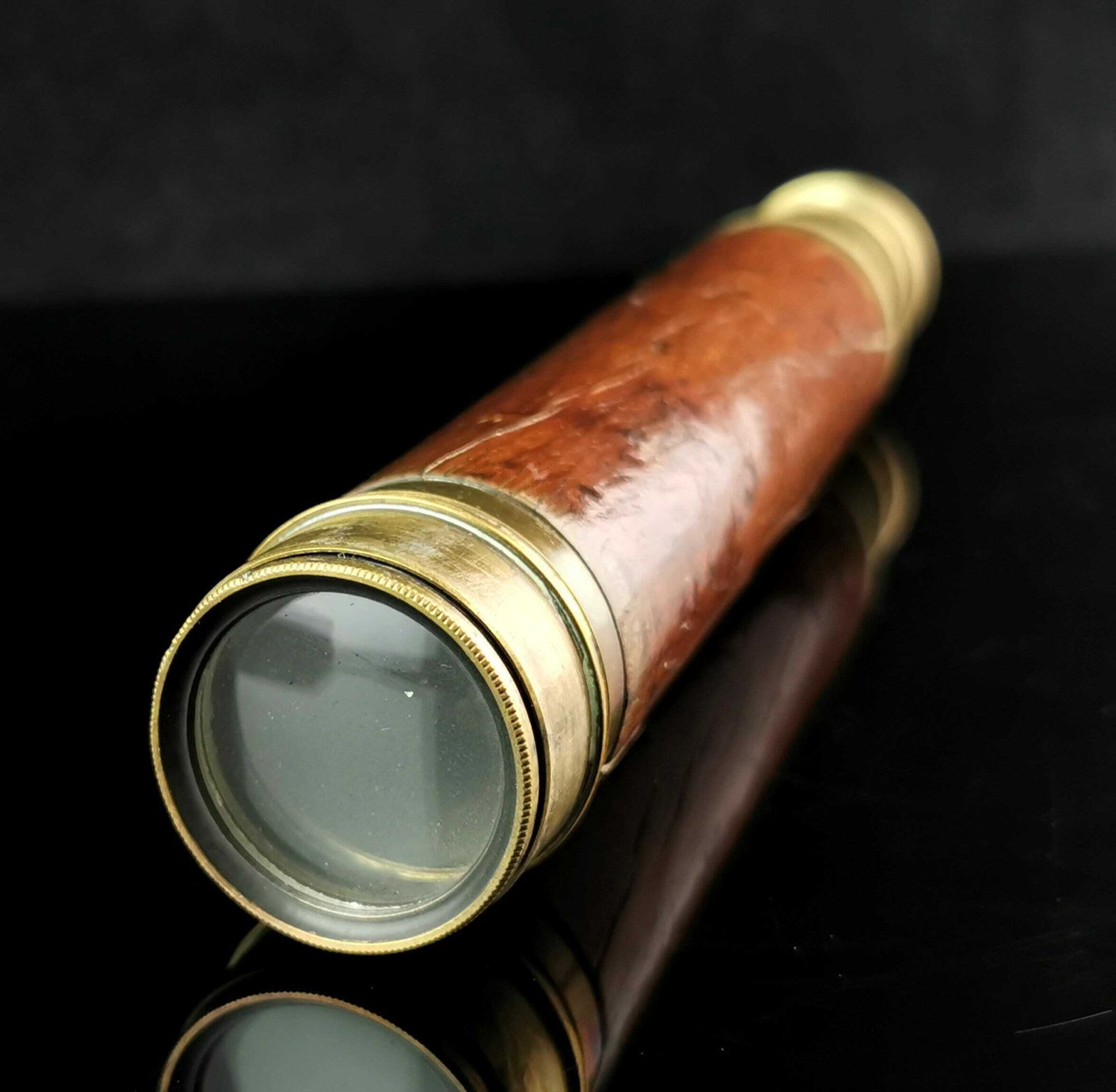 Antique Victorian Telescope, Brass And Mahogany photo furniture