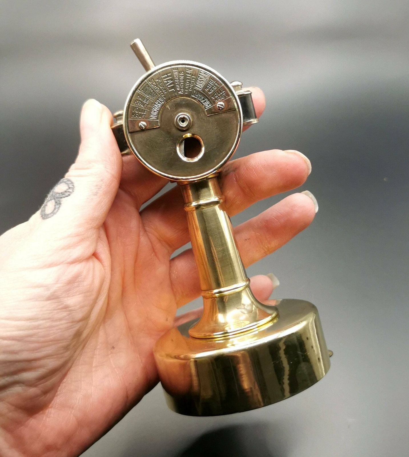 Antique Novelty Cigar Cutter, Ships Engine Room Telegraph, Nautical photo Home Decor