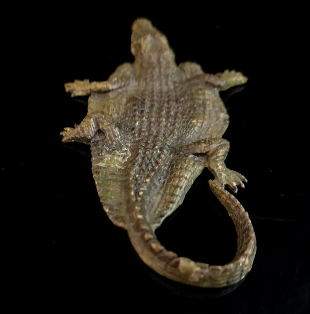 Antique Bronze Alligator Rug, Franz Bergmann, Sculpture photo 620.0