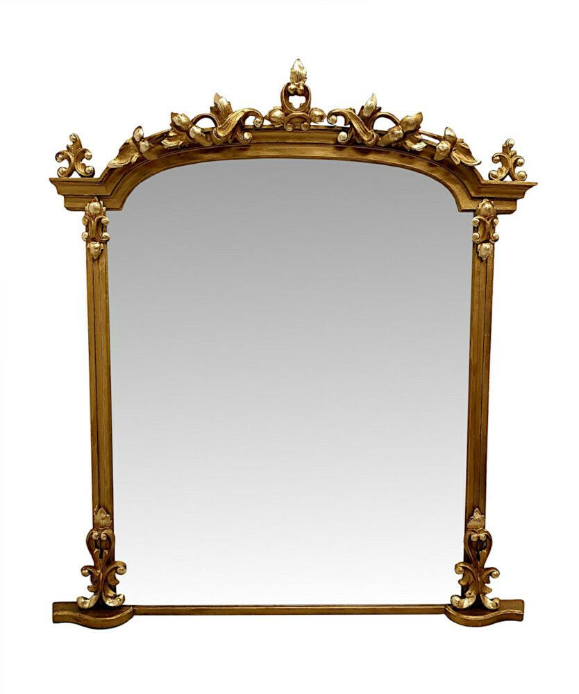 A Very Rare And Fine Pair Of 19th Century Giltwood Overmantle Mirrors photo furniture