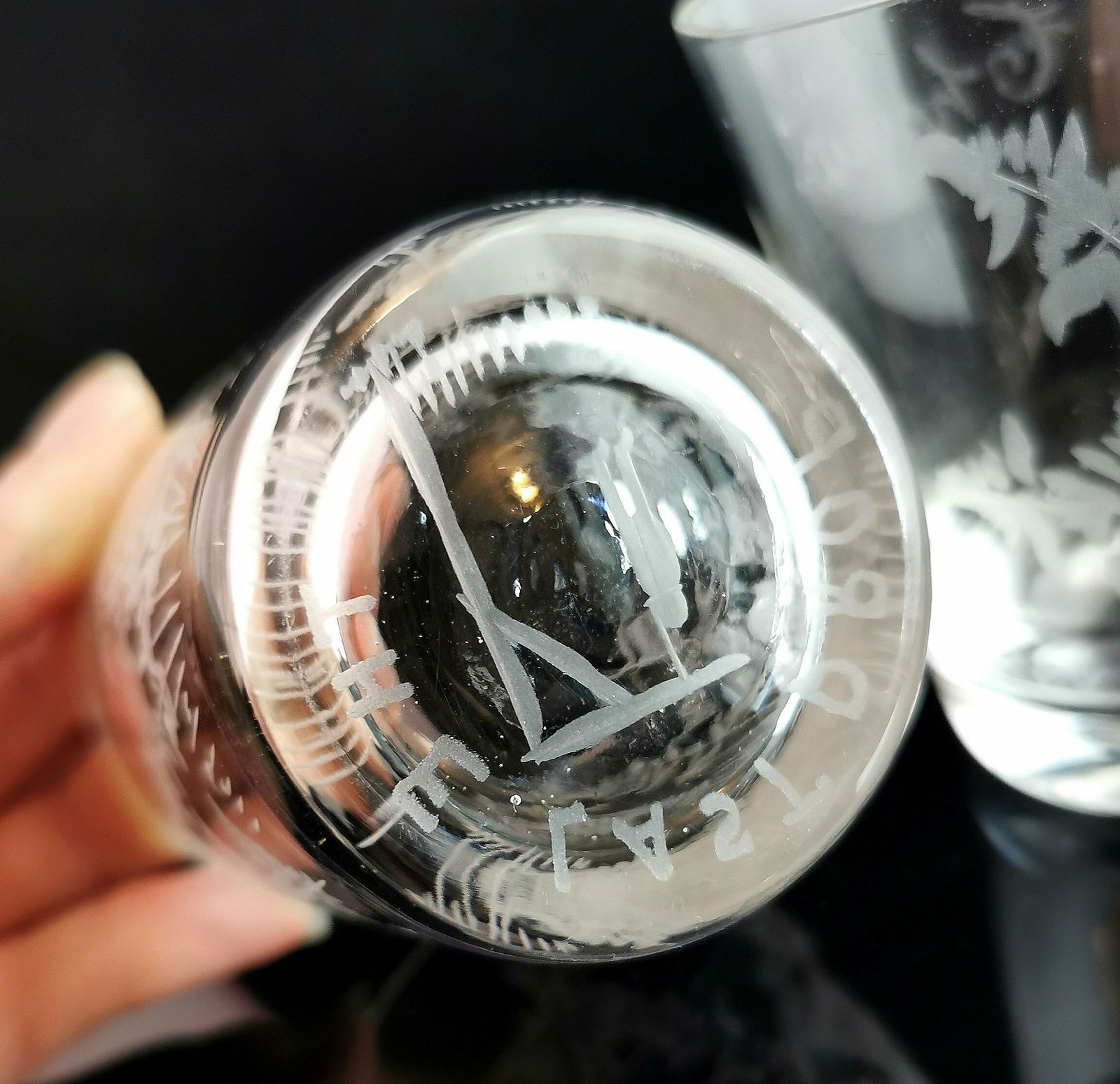 photo for sale Rare Antique Last Drop Glass Tumblers, Capital Punishment History, Gallows, Mature