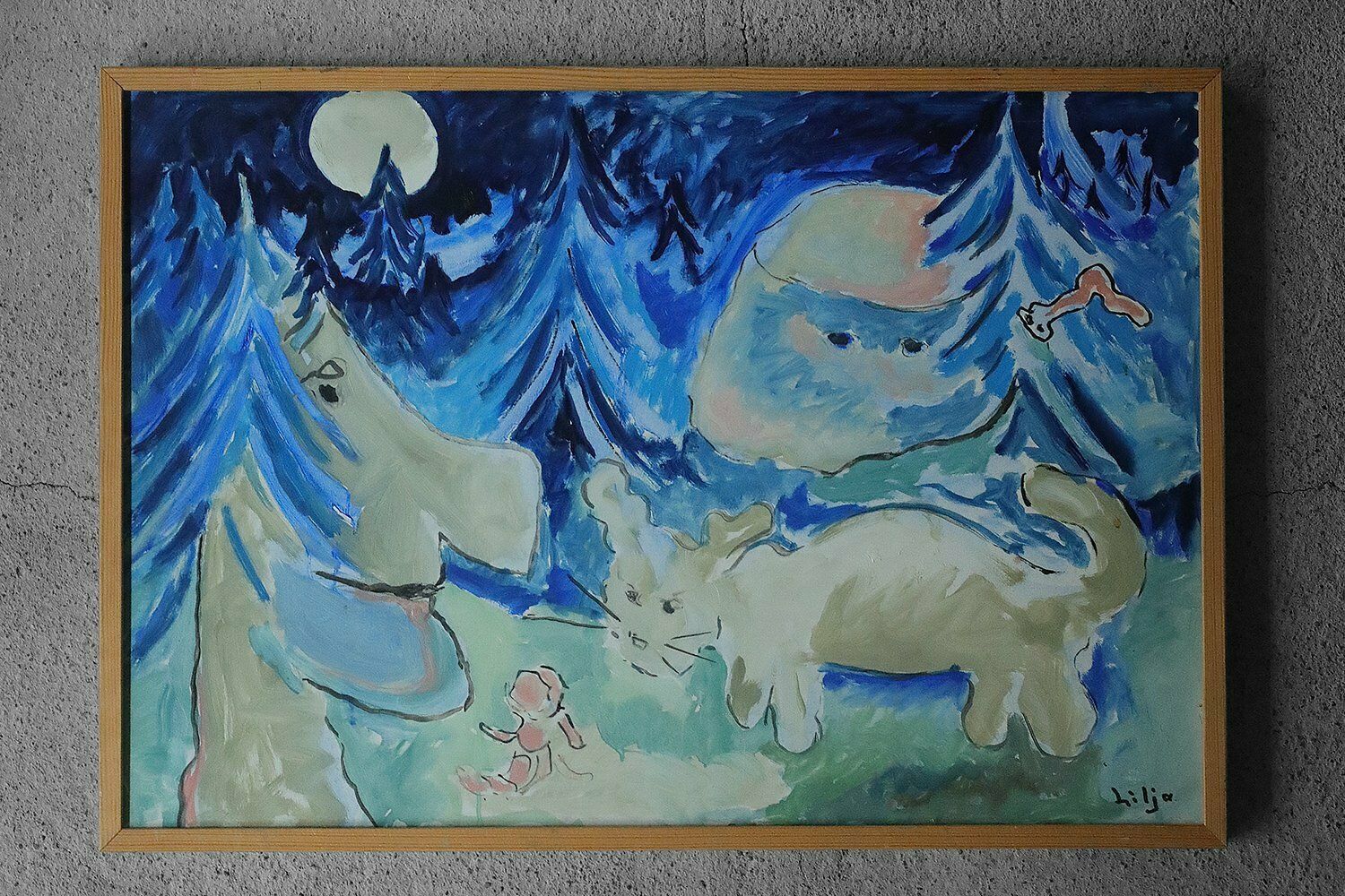 Lennart Lilja, Sagomöte, Oil On Board, Framed